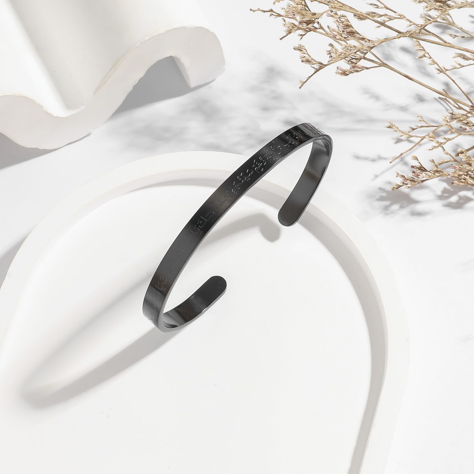Nad e Ali - Black Bracelet Bangle Men Women
