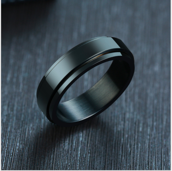 Black Hole Spinner -Stainless Steel Ring