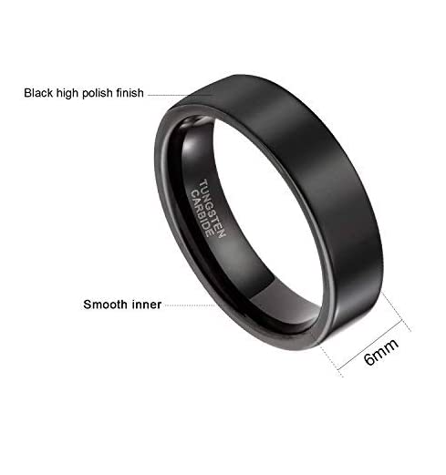Black Rage - Tungsten Carbide Ring - Carbonized 6MM