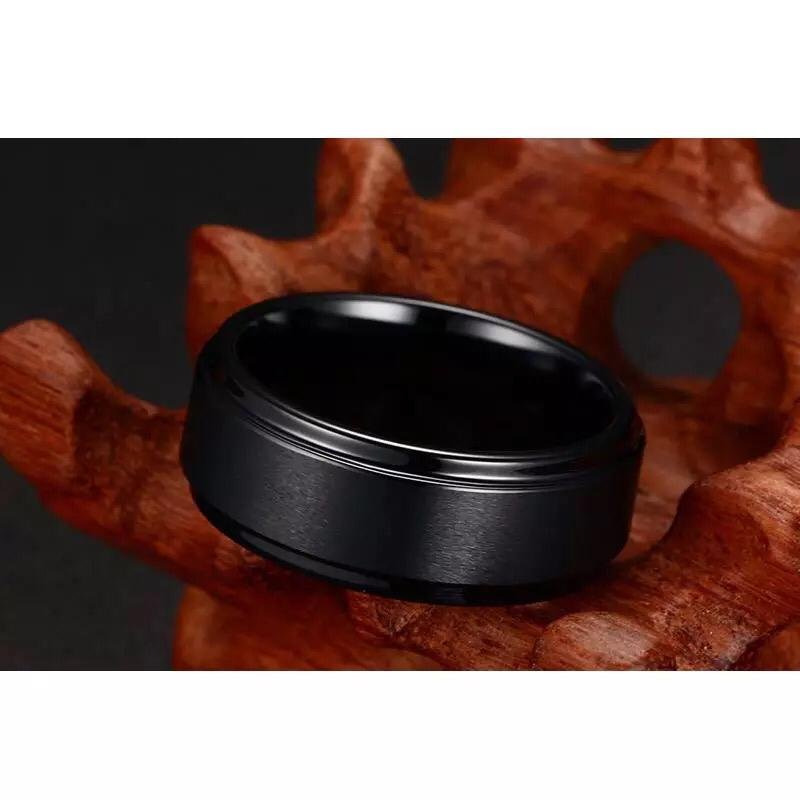 Black Tungsten Carbide Ring - Center Force — image 3