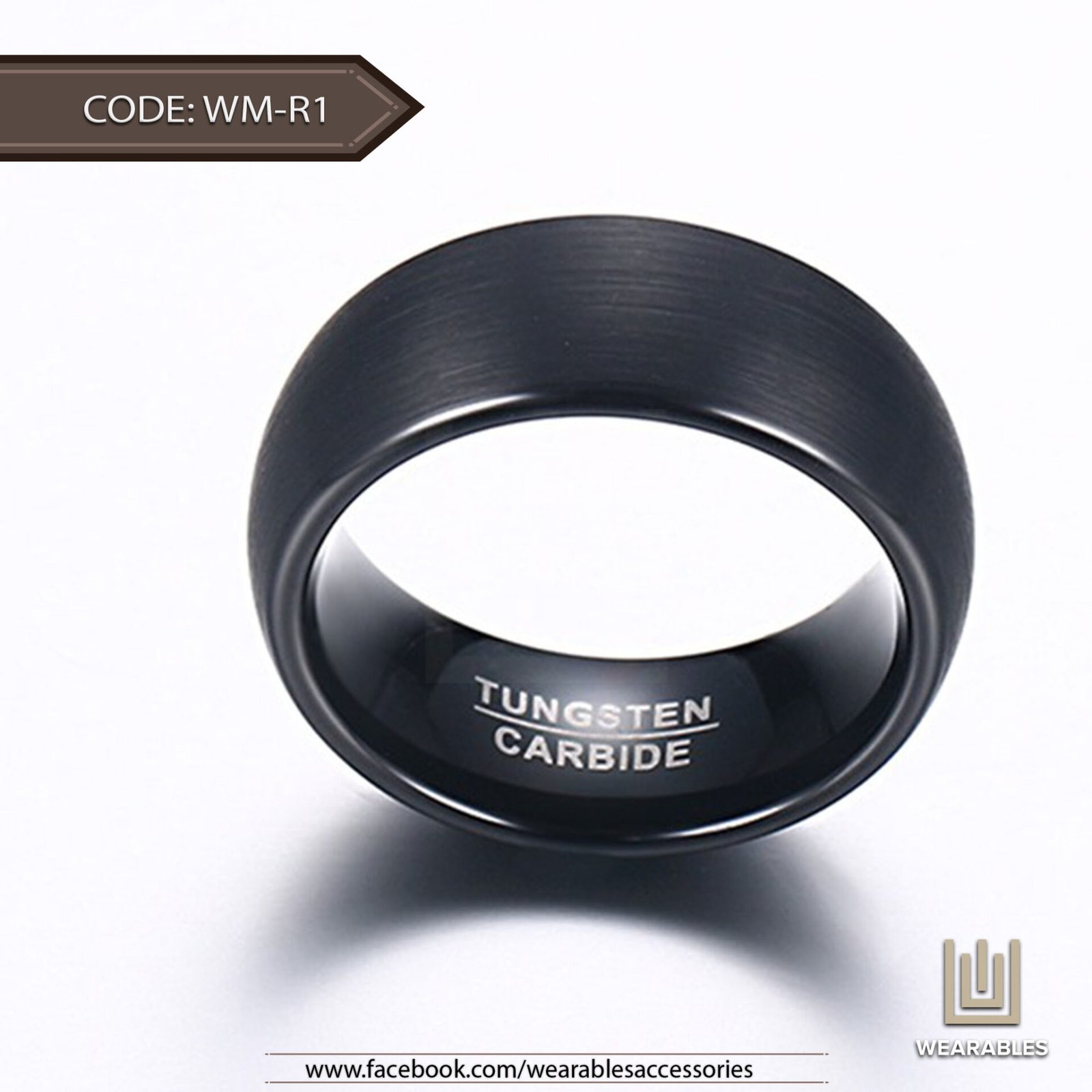 Black Tungsten Carbide Ring - Dark Night