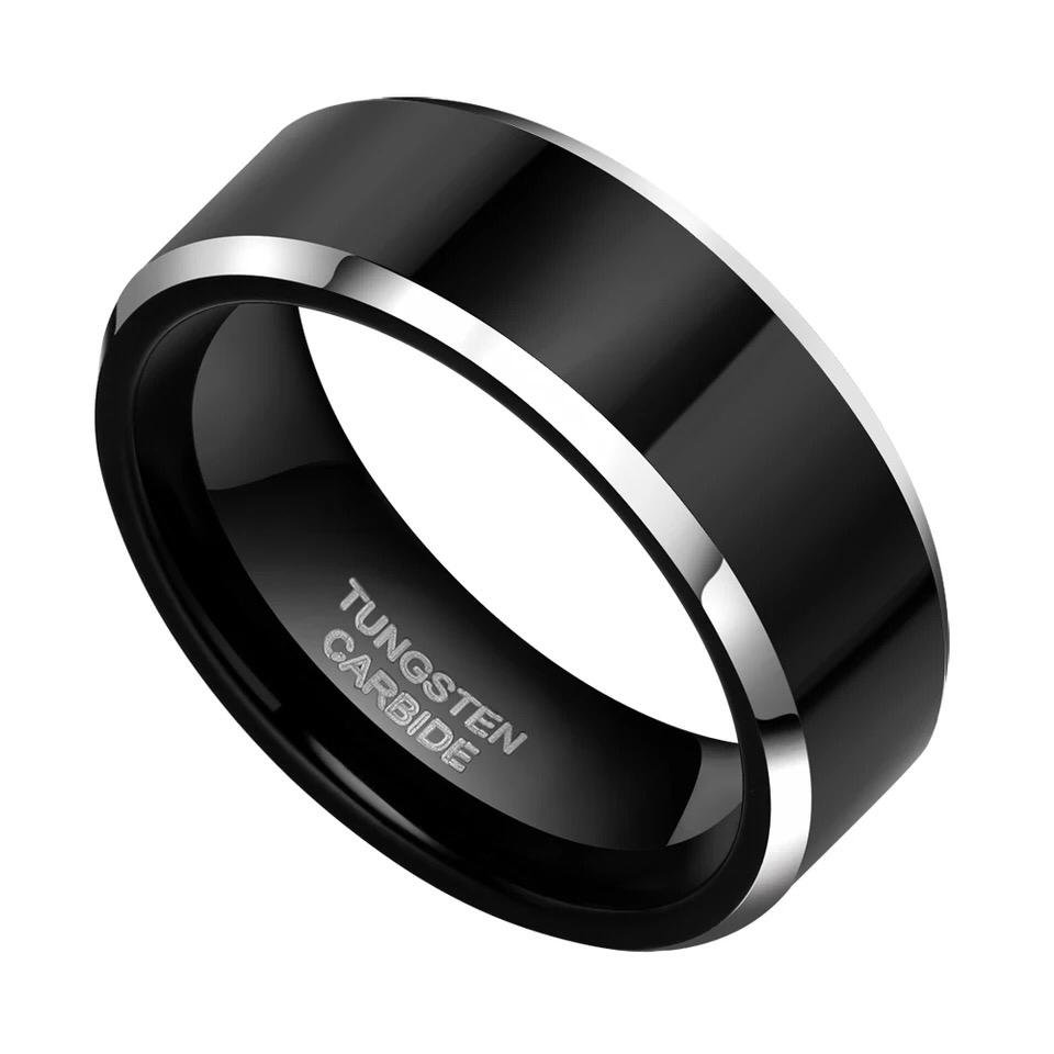 Black Tungsten Carbide Ring - Focused