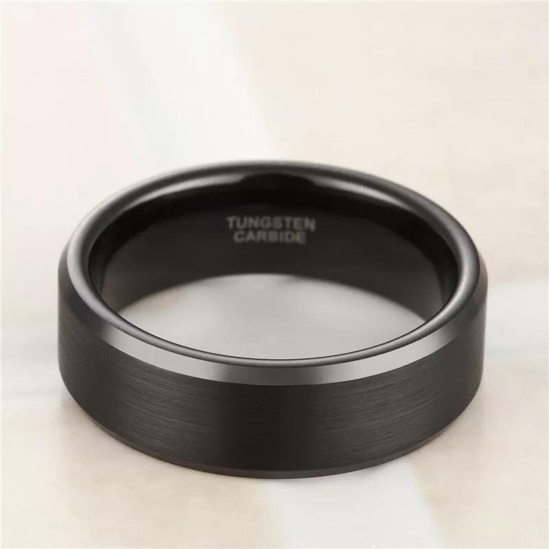 Black Tungsten Carbide Ring - hunky glory — image 3