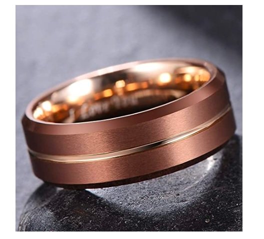 Brown Way - 8mm Brown and Gold Premium Tungsten Carbide Ring — image 3
