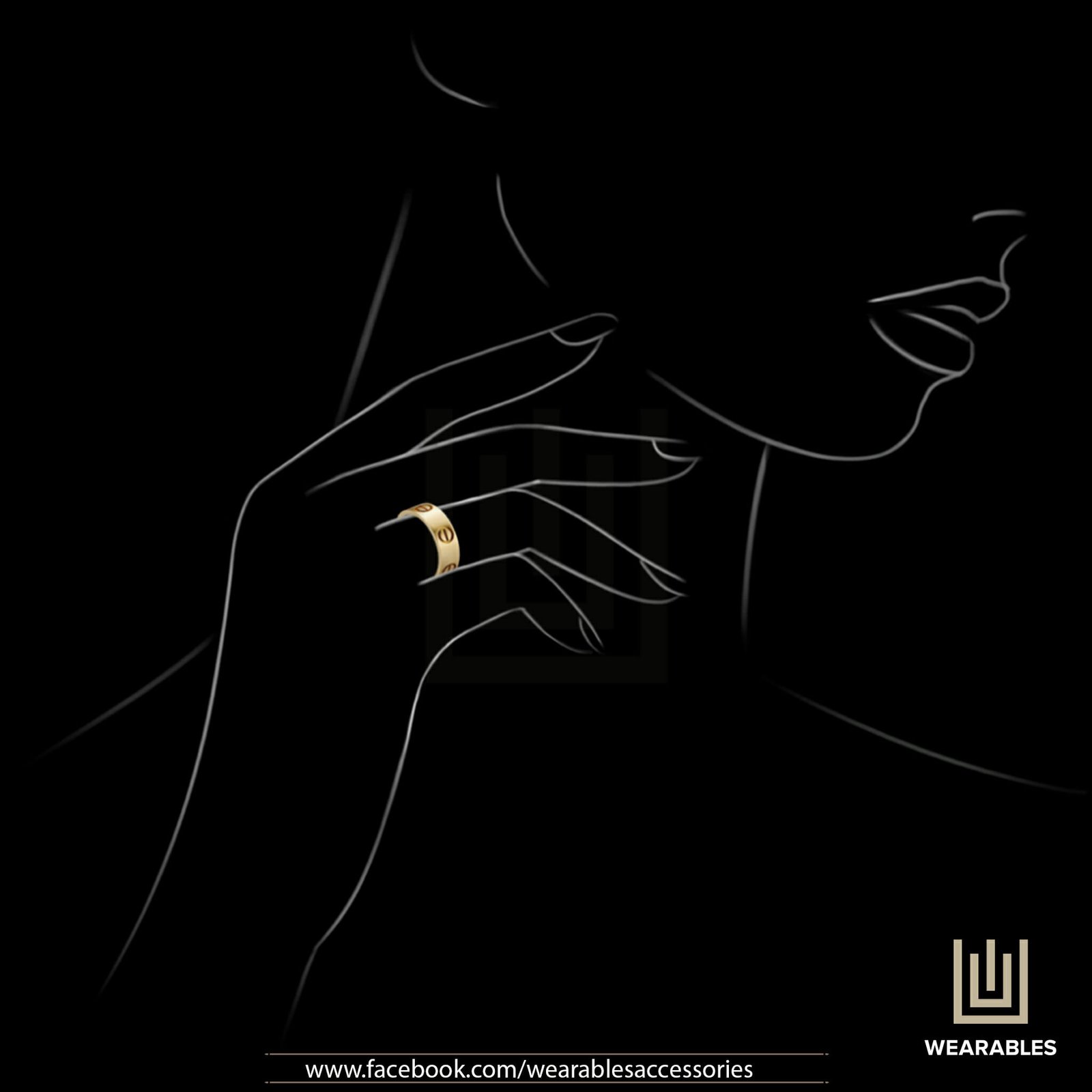 C Brand Luxury Men and Women Ring - Gold — image 4