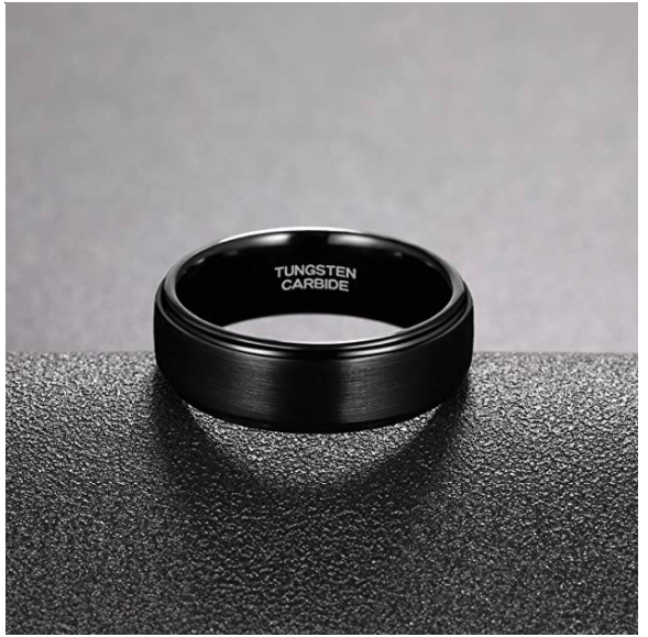 Center Force - Black Tungsten Carbide Ring 6mm