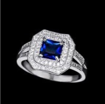 Center Spot - Blue Women Ring
