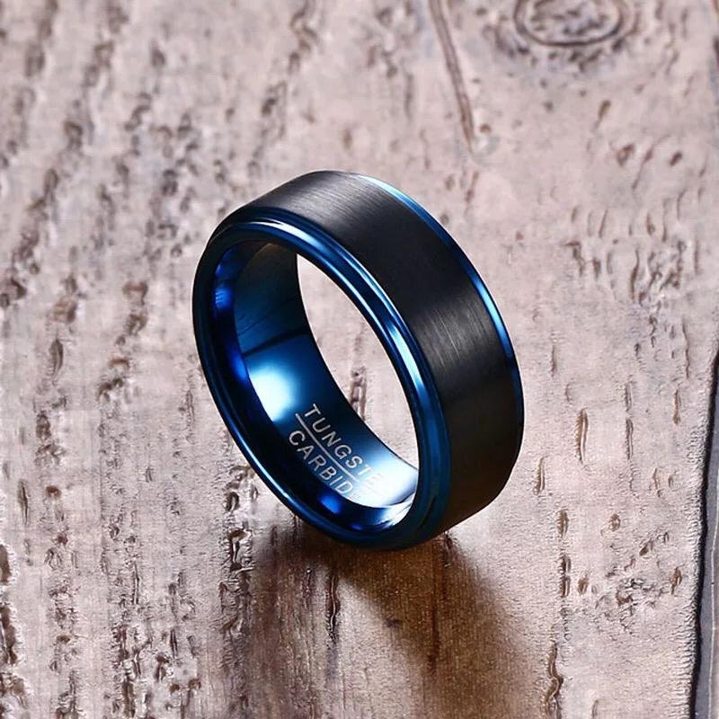 Cobalt Strands -Tungsten Carbide Ring