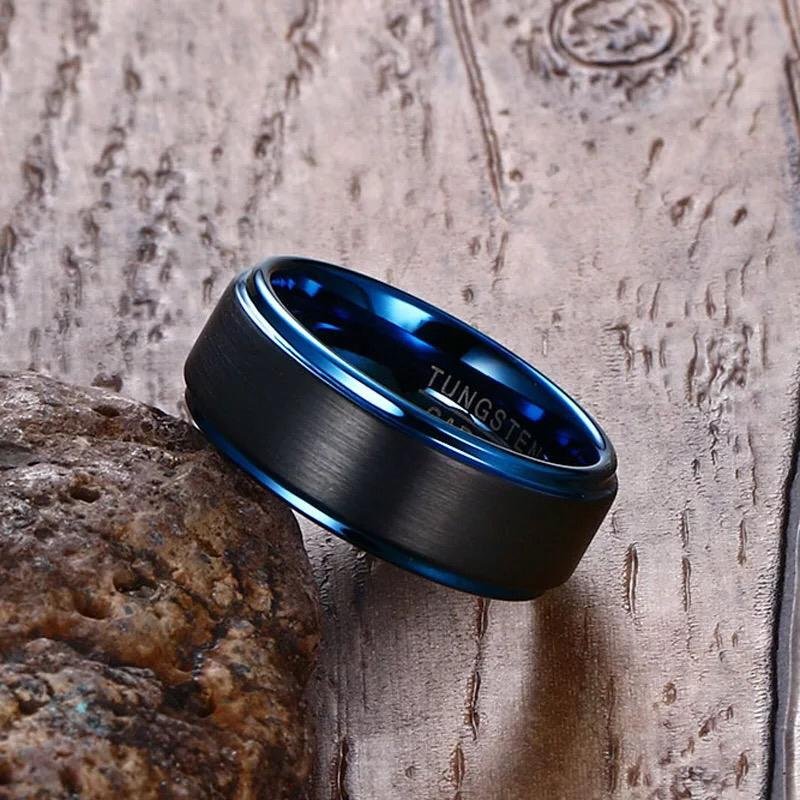 Cobalt Strands -Tungsten Carbide Ring — image 3
