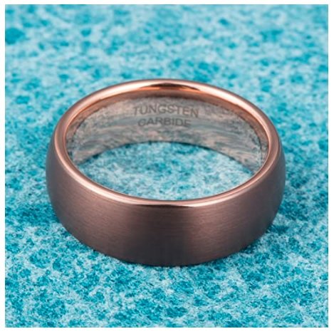 Coffee Streaks - 6mm Brown Coffee Shade Tungsten Carbide Ring — image 8