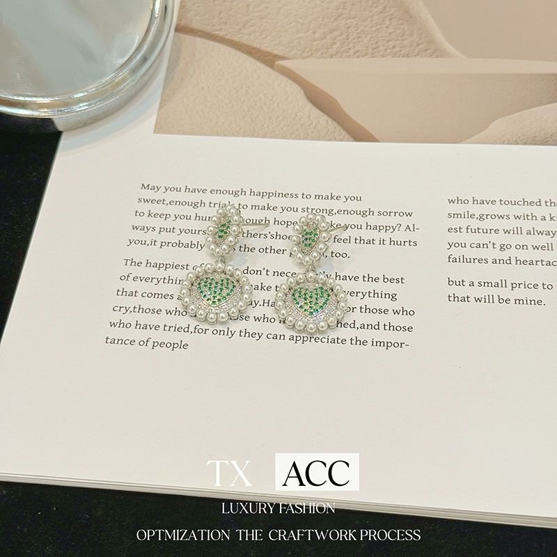 E2690 - Silver Green Earrings for Women