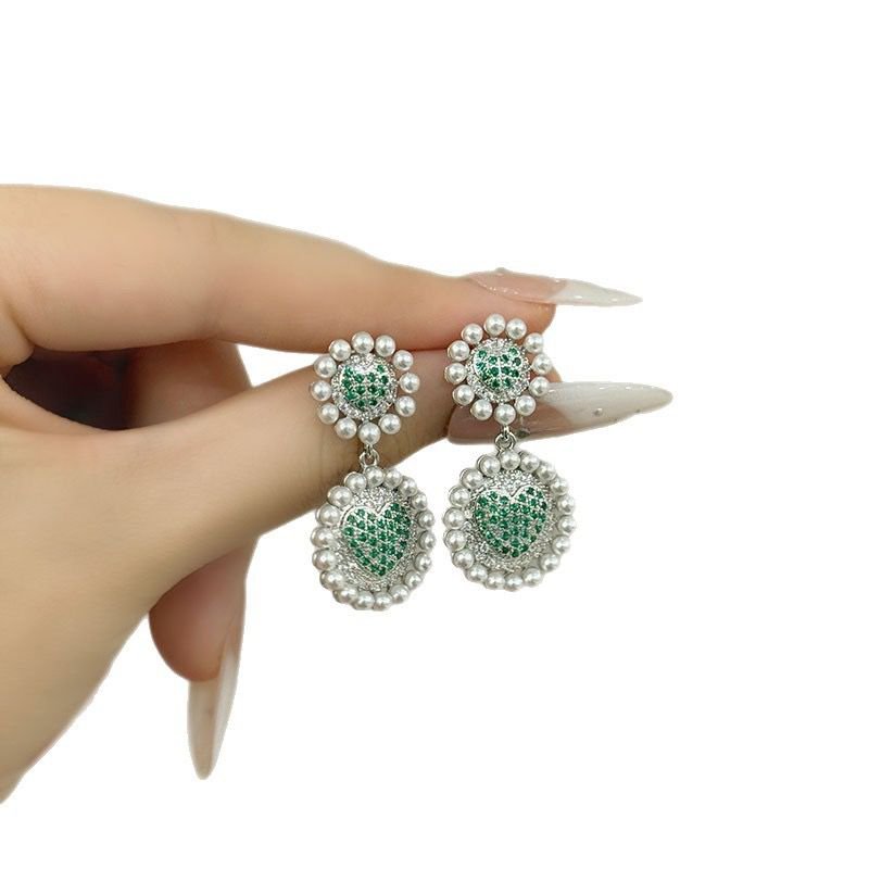 E2690 - Silver Green Earrings for Women — image 4