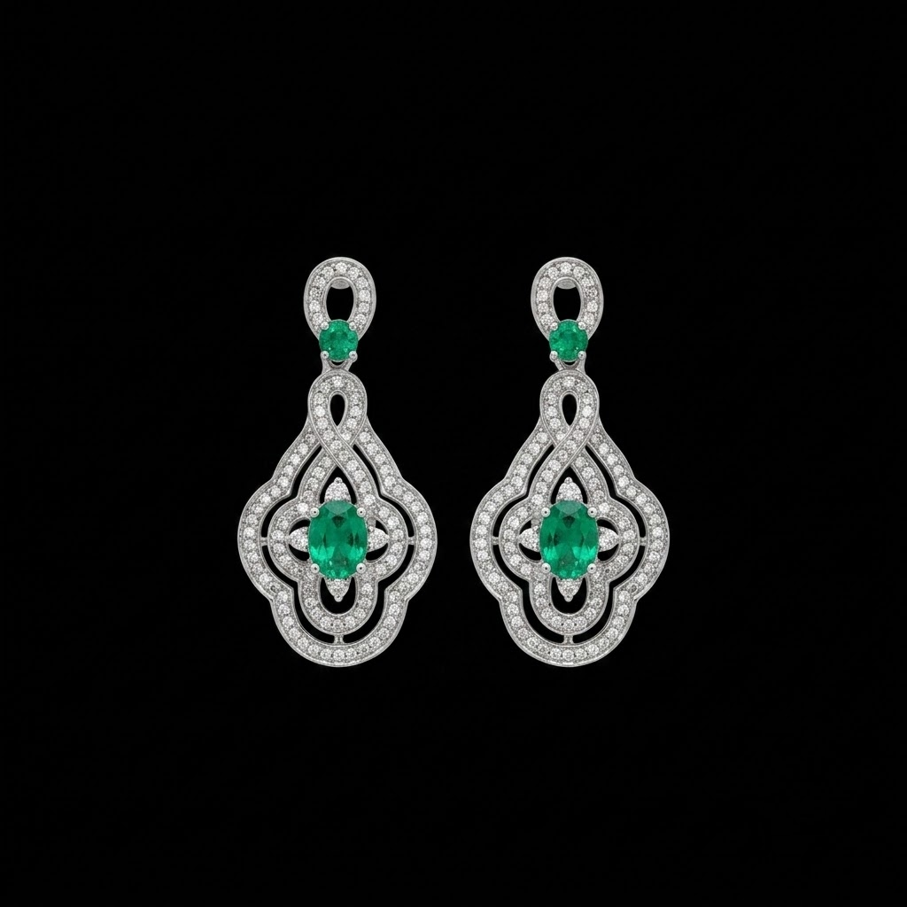 E3690 - Green Earrings for Women