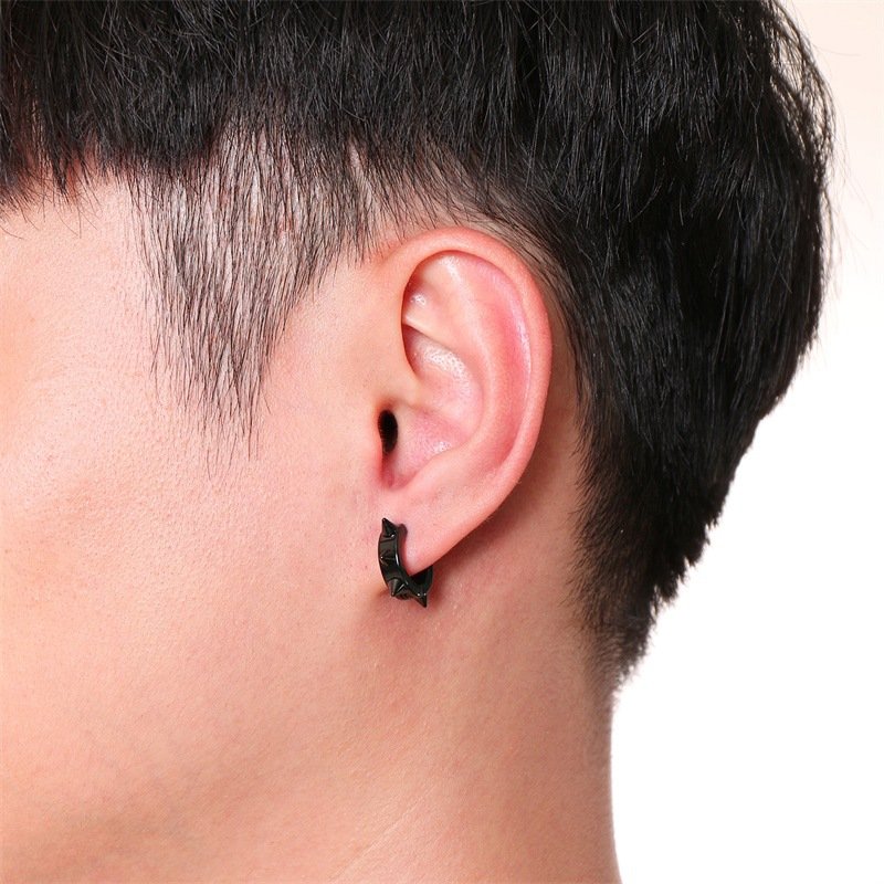 Ear Protector Black Ear Studs Men Earring