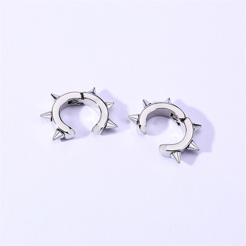Ear Protector Silver Ear Studs Men Earring — image 3