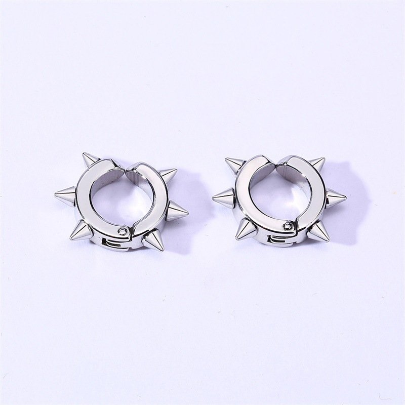 Ear Protector Silver Ear Studs Men Earring — image 4