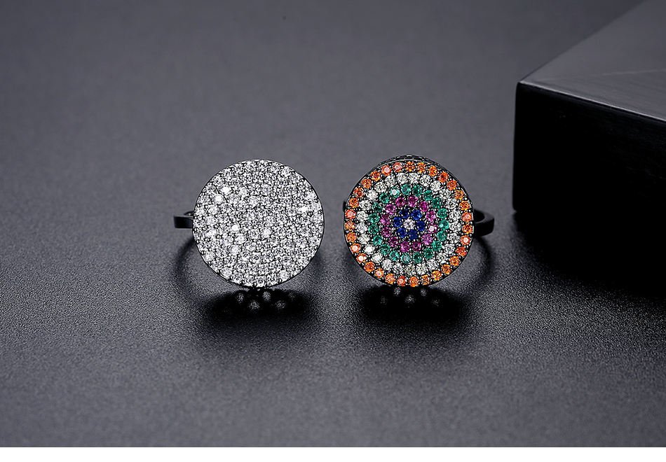 Finger Coin Multicolored Ring - Gold Plated (WR373) — image 4