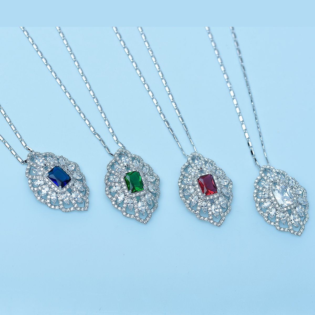 French Clip - Ruby Red Pendant for women