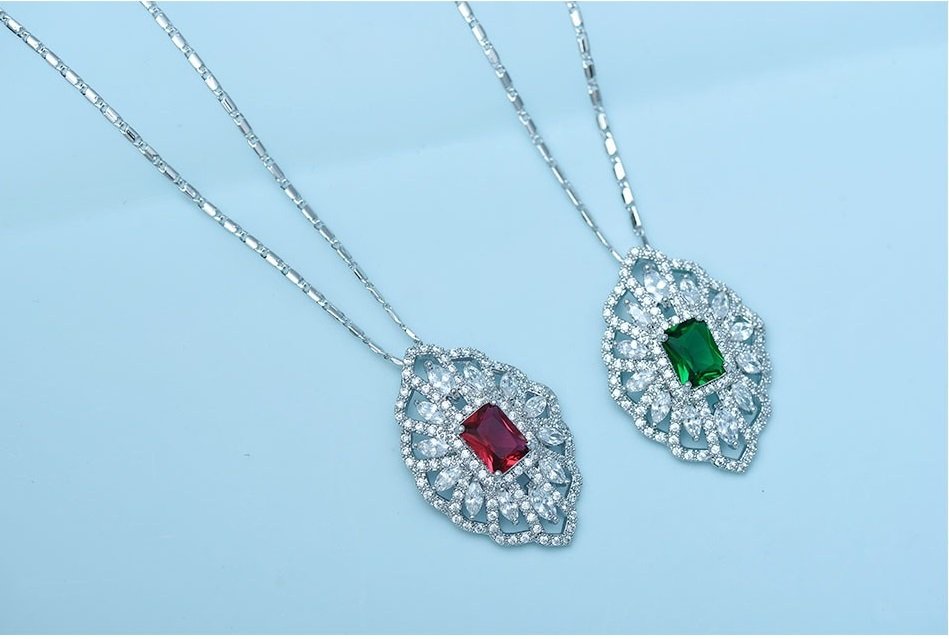 French Clip - Ruby Red Pendant for women — image 3