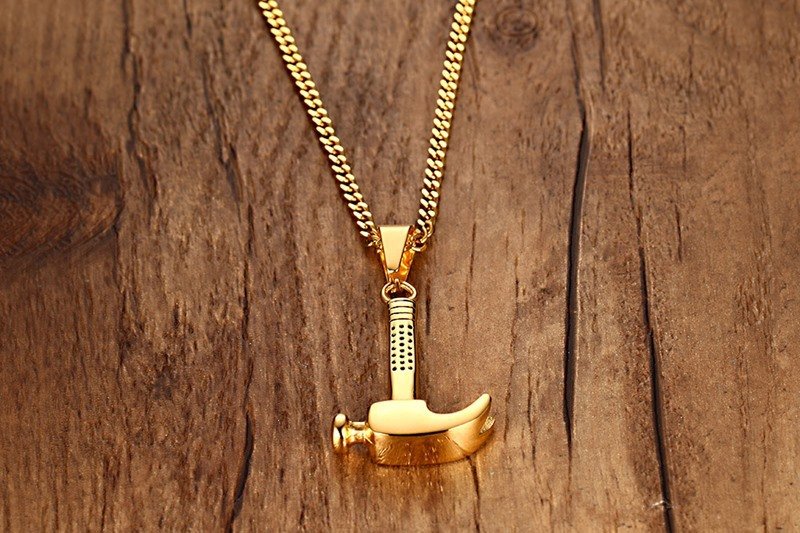 Golden Hammer - Men Necklace with Chain — image 4