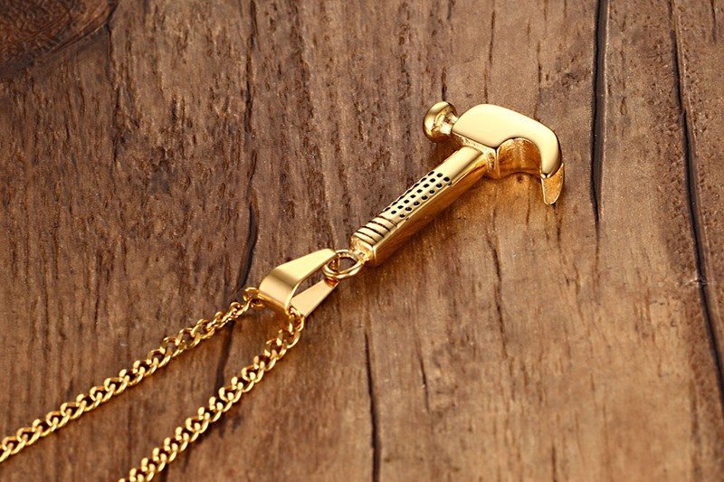 Golden Hammer - Men Necklace with Chain — image 5