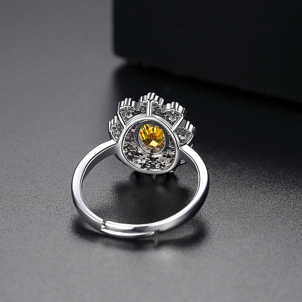 Guarded Amber Yellow Luxury Ring for Women — image 4