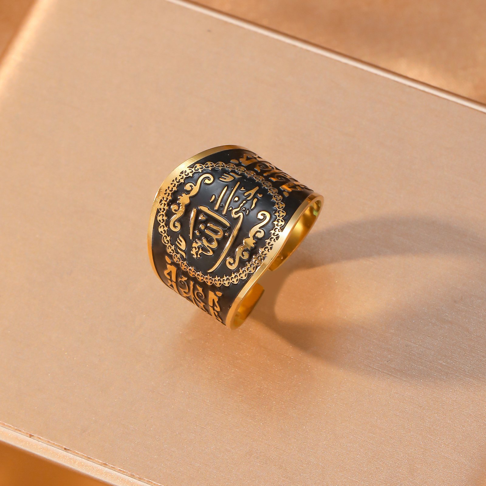 Hasbi Allah- Golden Adjustable Stainless Steel Band (WIR7)