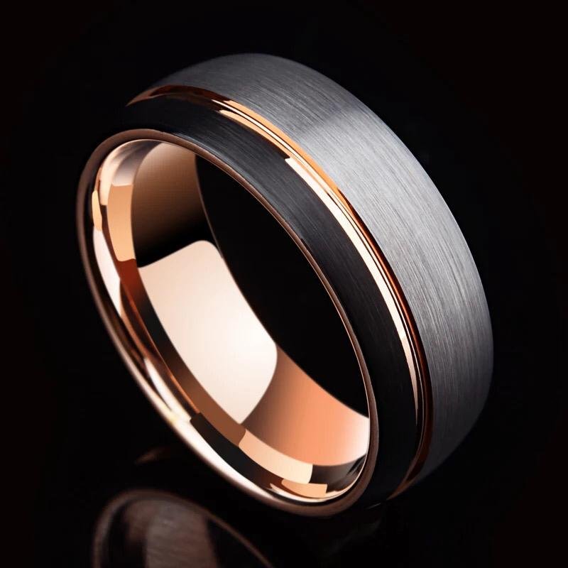 Trip Mixup - 8mm Premium Men Tungsten Carbide Ring