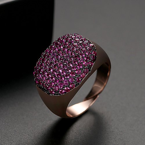 Meshed Cluster Topaz Pink Ring for Women