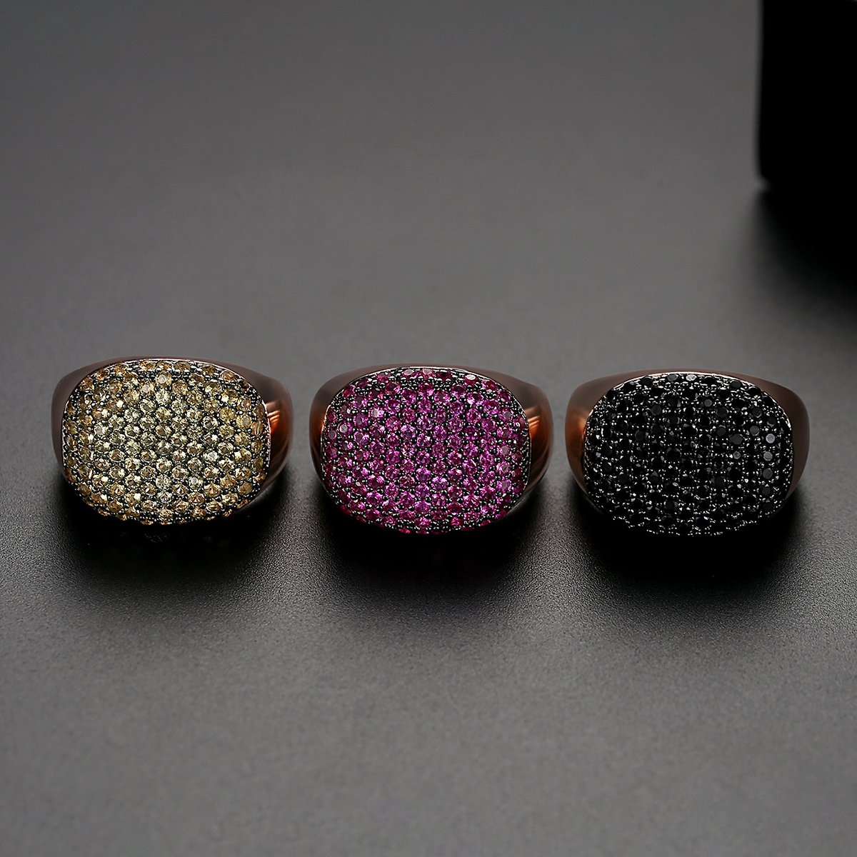 Meshed Cluster Topaz Pink Ring for Women