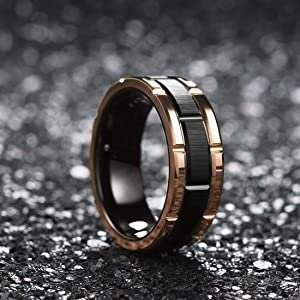 Power Duo- 8mm Premium Two Tone Tungsten Carbide Ring