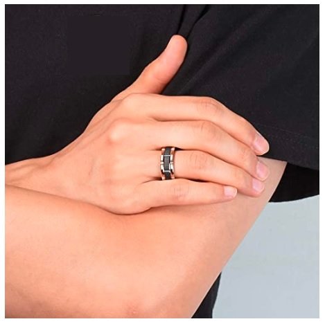 Power Duo- 8mm Premium Two Tone Tungsten Carbide Ring — image 3