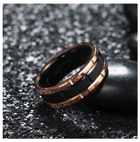Power Duo- 8mm Premium Two Tone Tungsten Carbide Ring — image 5