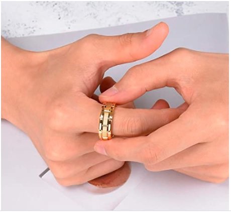 Power Mix- 8mm Gold Premium Tungsten Carbide Ring