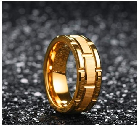 Power Mix- 8mm Gold Premium Tungsten Carbide Ring — image 3