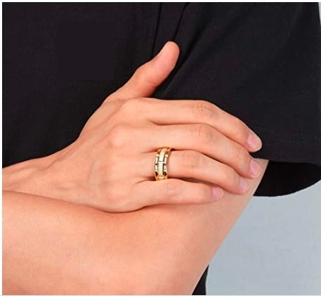 Power Mix- 8mm Gold Premium Tungsten Carbide Ring — image 4