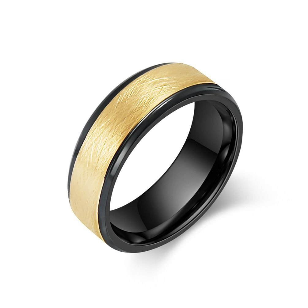 Rawest Gold Tungsten Carbide Ring for Men 8 mm