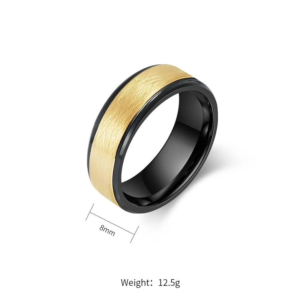 Rawest Gold Tungsten Carbide Ring for Men 8 mm