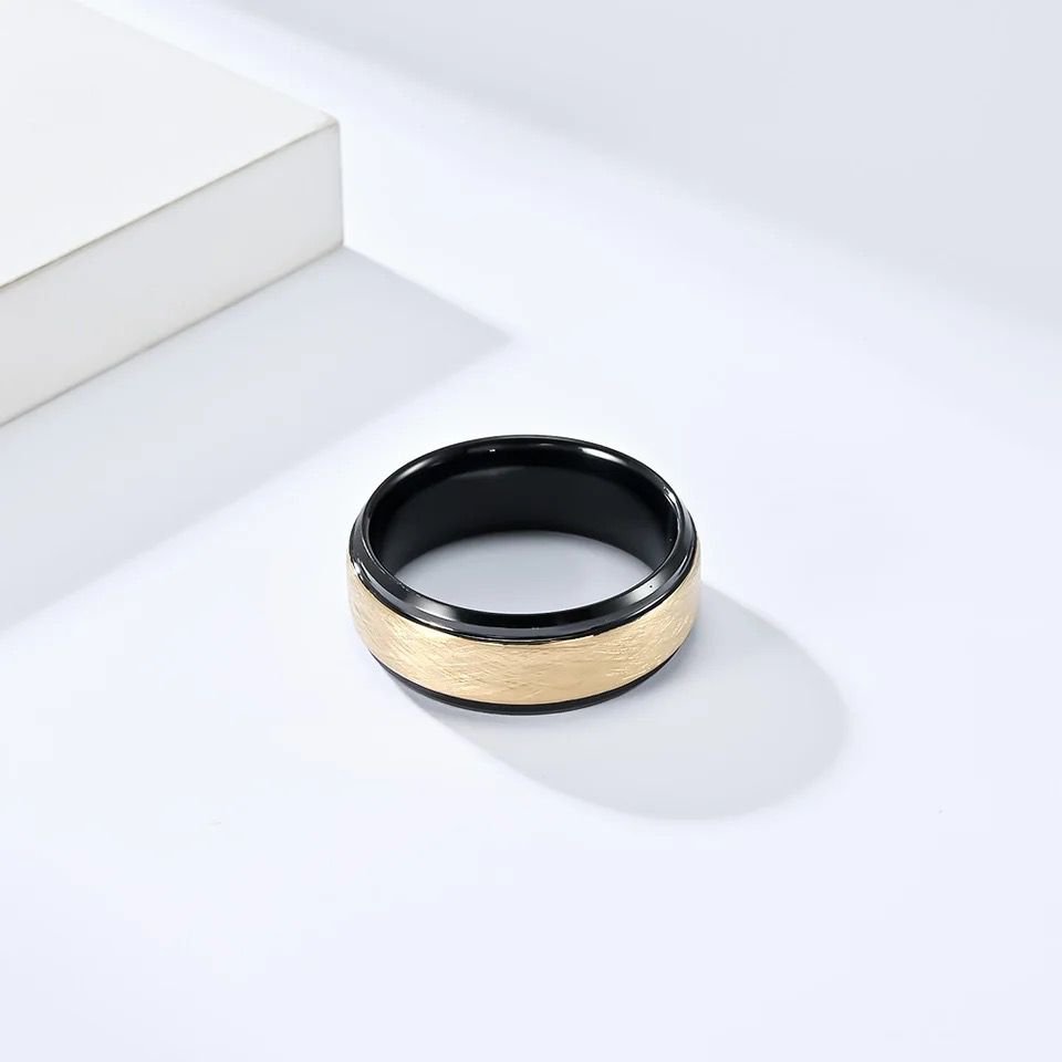 Rawest Gold Tungsten Carbide Ring for Men 8 mm — image 3