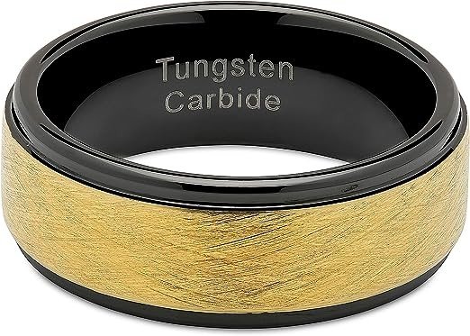 Rawest Gold Tungsten Carbide Ring for Men 8 mm — image 5