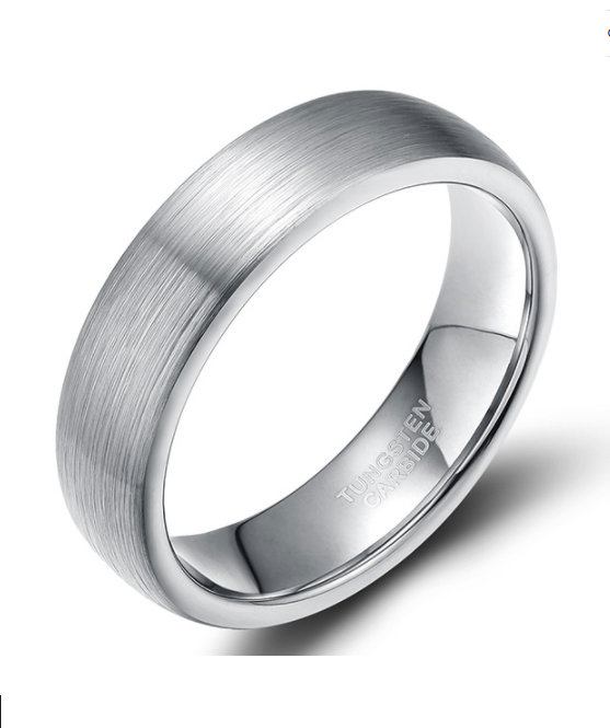 Rising Moon - Silver Tungsten Carbide Ring 6MM — image 10