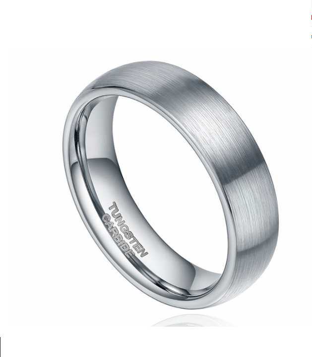 Rising Moon - Silver Tungsten Carbide Ring 6MM — image 7