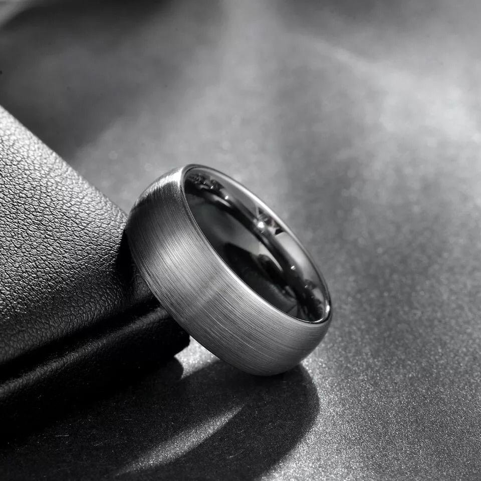 Rising Moon - Silver Tungsten Carbide Ring — image 7