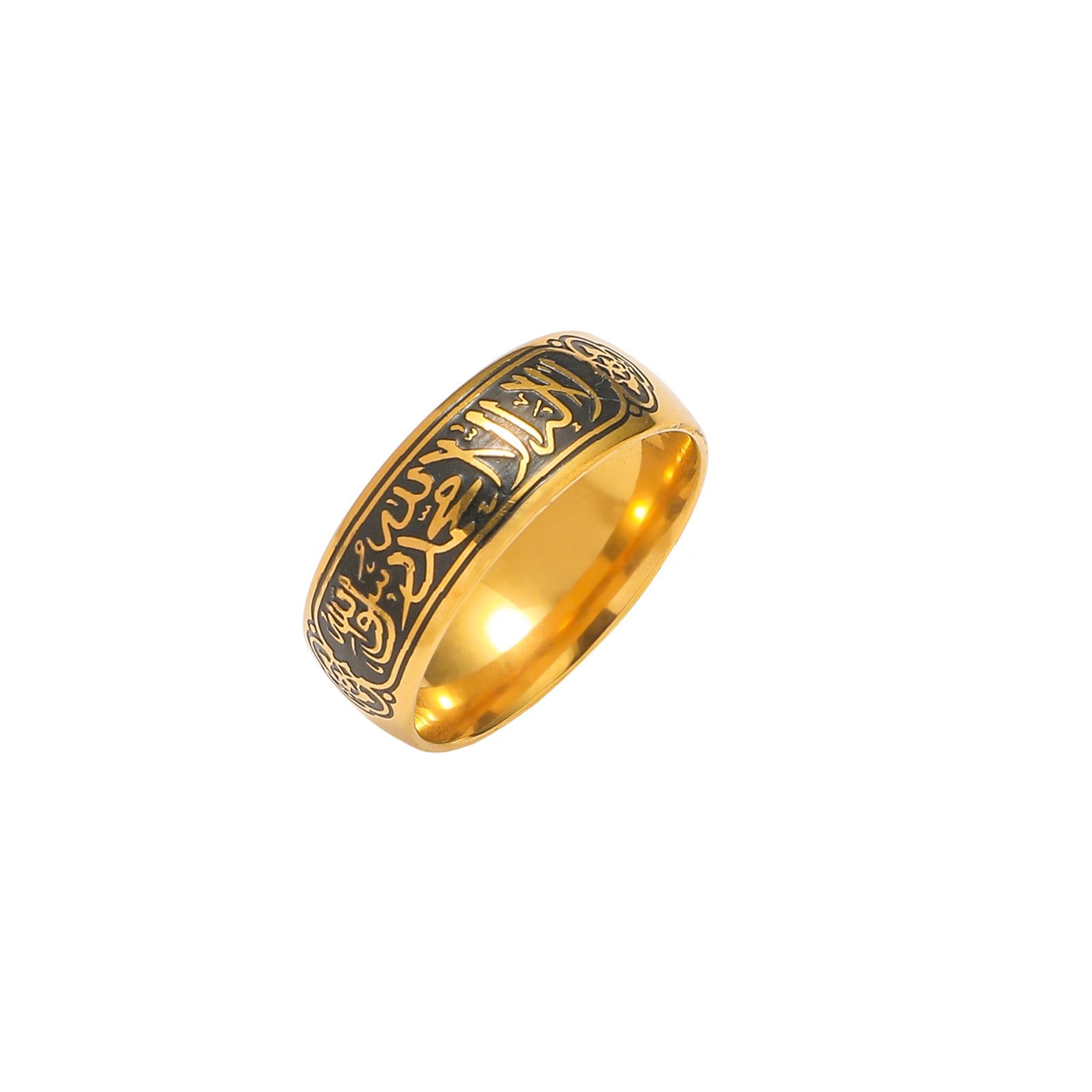 Shahada - Silver Black Stainless Steel Ring (WIR6) — image 3