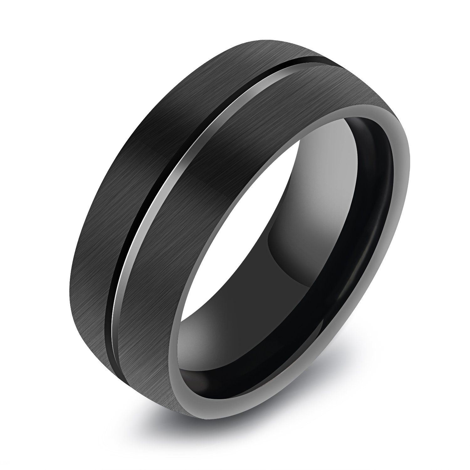 Silver Lining - Black Tungsten Ring