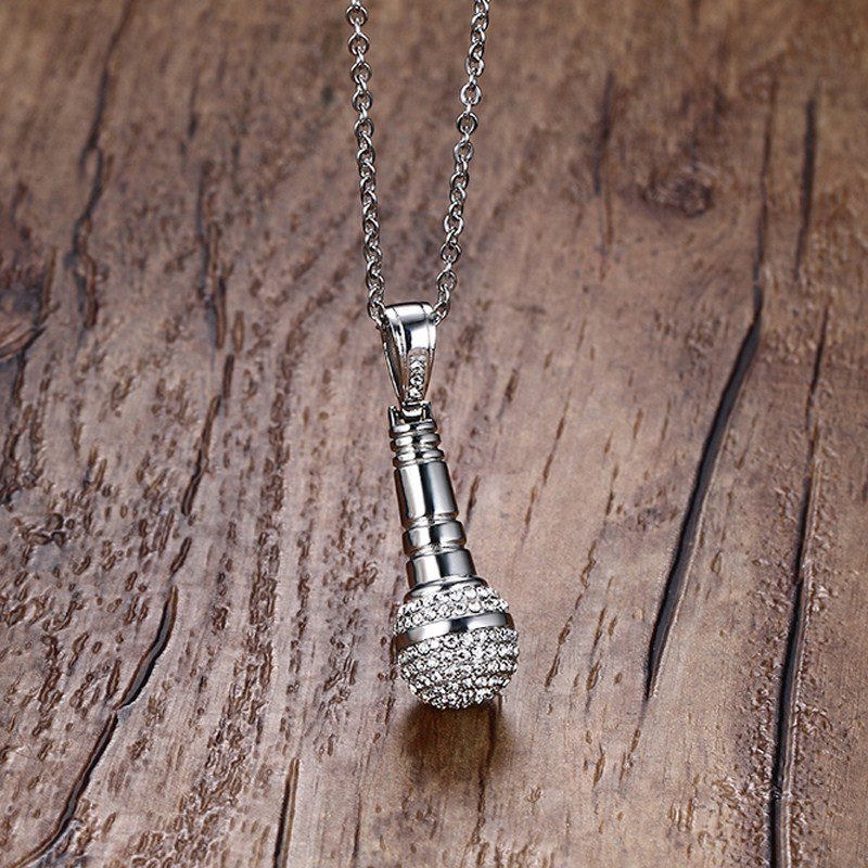 Silver Mic - Silver Men, Women Necklace Pendant with Chain