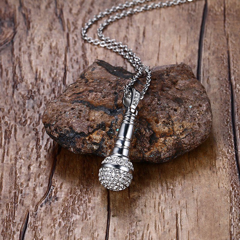 Silver Mic - Silver Men, Women Necklace Pendant with Chain