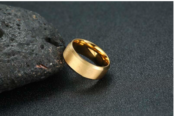 Slant Edge – Gold Stainless Steel Ring