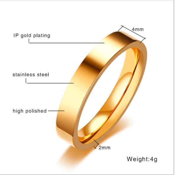 Sleek Icon Gold - Stainless Steel Men Women Ring — image 4