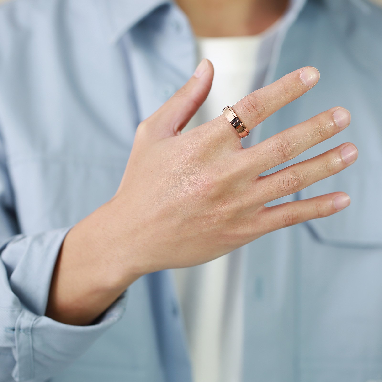 Spinner Sun –Stainless Steel Ring Rose Gold